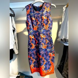 Cynthia Rowley neoprene dress with industrial zipper detail.